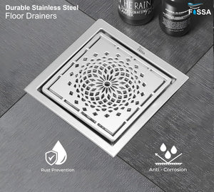 Flow Stainless Steel Floor Drain with Elegant Drain Cover Design