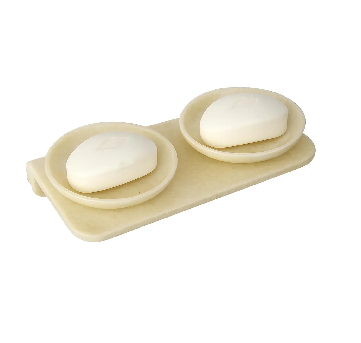 double soap dish ivory color abs unbreakable round ceramic finish for bathroom