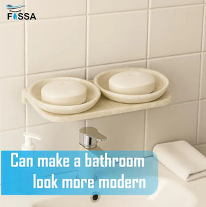 wall mounted double soap dish ivory abs unbreakable round design