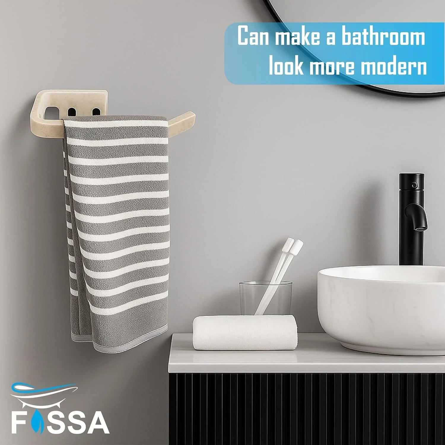 ivory color towel holder abs ceramic finish durable bathroom accessory