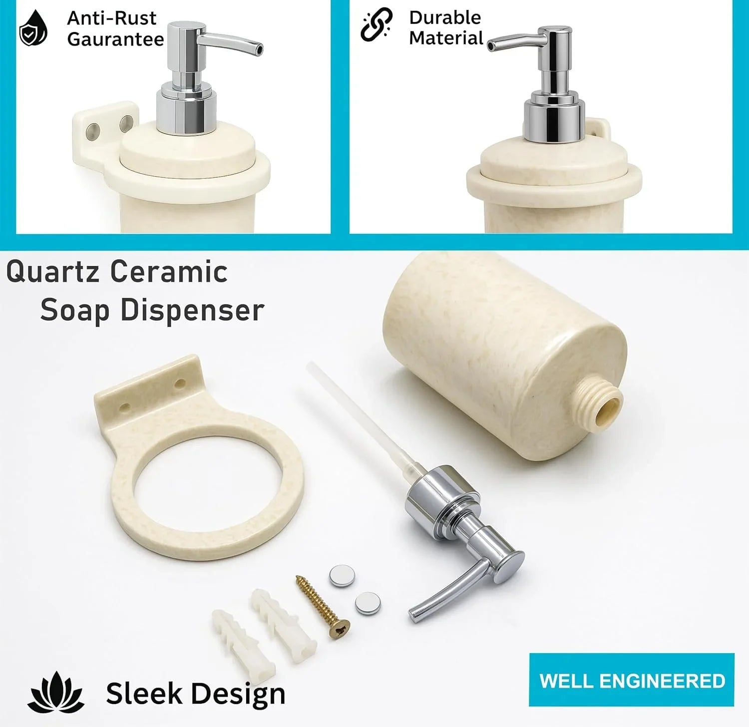 ivory bathroom soap dispenser abs ceramic finish modern design