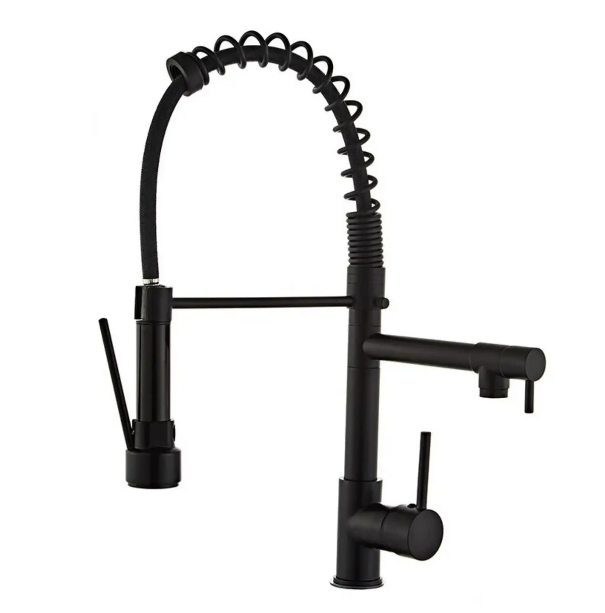 Kitchen Tap Kitchen Faucet Brushed Nickel Pull Down Kitchen Tap Single Handle 360 Degree Rotating Cold Hot Water Mixer Sink Taps Chrome (Black) Fossa Home