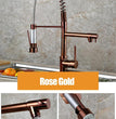 Kitchen Tap Kitchen Faucet Brushed Nickel Pull Down Kitchen Tap Single Handle 360 Degree Rotating Cold Hot Water Mixer Sink Taps Chrome (Rose Gold) - Fossa Home 