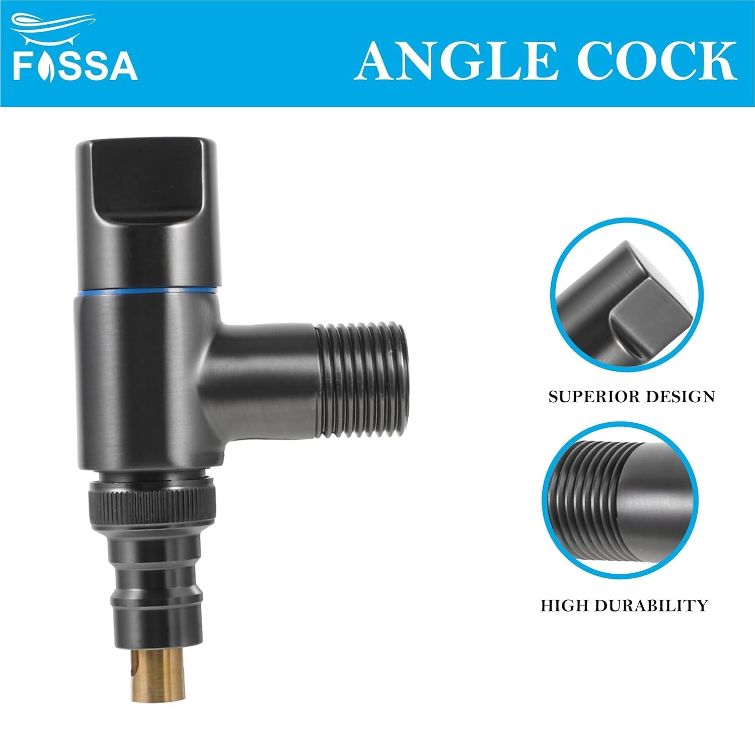 Laundry Faucet Black Stainless Steel Angle Valve - Fossa Home 