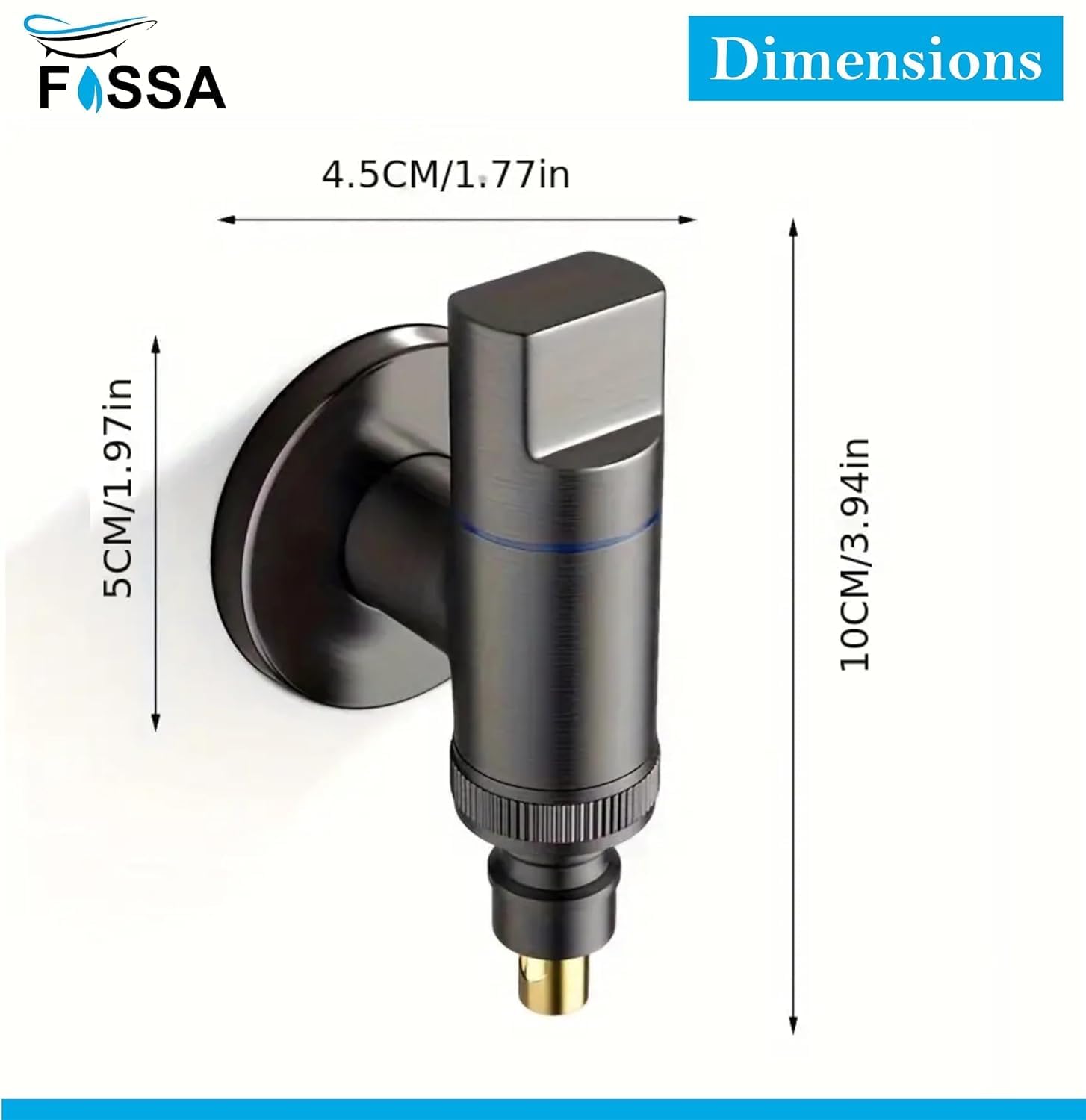Laundry Faucet Black Stainless Steel Angle Valve - Fossa Home 