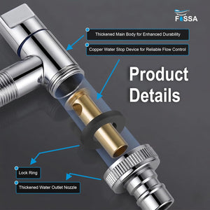 Laundry Faucet Silver Stainless Steel Angle Valve - Fossa Home 