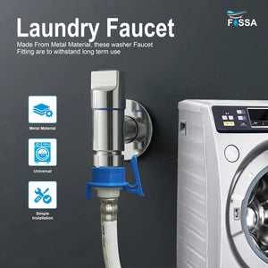 Laundry Faucet Silver Stainless Steel Angle Valve - Fossa Home 