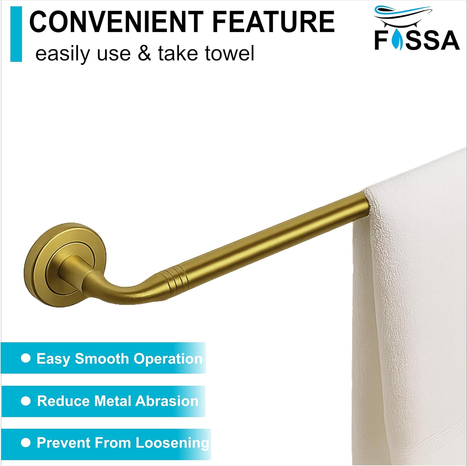 Stylish gold towel rod upgrades modern and premium bathroom interiors.