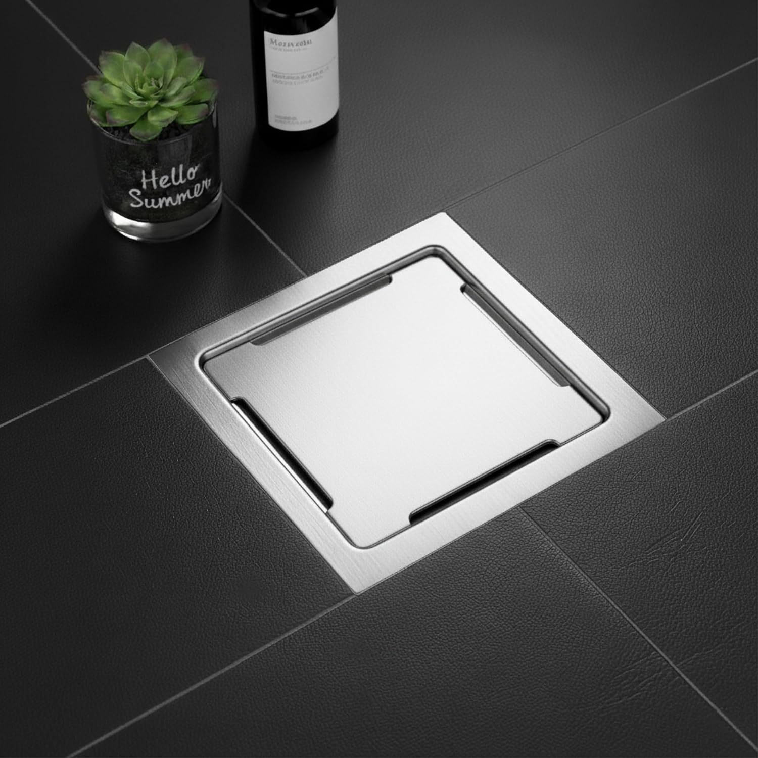 Marble Floor Drain (5 x 5 Inches) 304-Grade Stainlees Steel