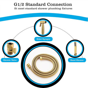 Stainless Steel Shower Hose Pipe -  1 Meter Gold - Fossa Home 