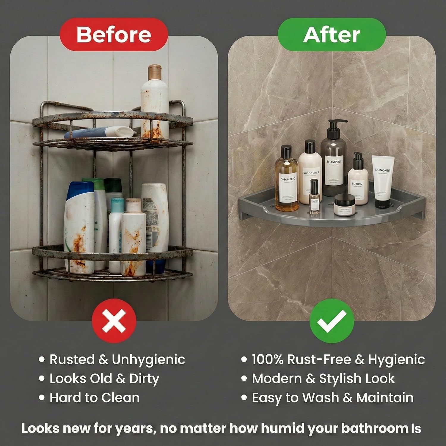 Stylish Wall Shelf for Bathroom, Kitchen & Wash Area Storage