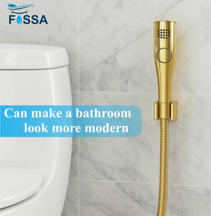 Italian Gold ABS Health Faucet with 1 Meter 304-Grade SS Hose Pipe & Hook - Fossa Home 