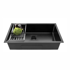 27x20x10 inch handmade single bowl kitchen sink black stainless steel finish