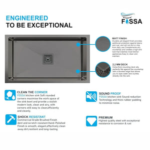 deep single bowl black kitchen sink handmade stainless steel for kitchen