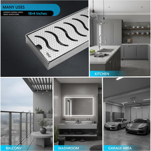 Modern shower channel drain designed for smooth water drainage and clean bathroom performance.