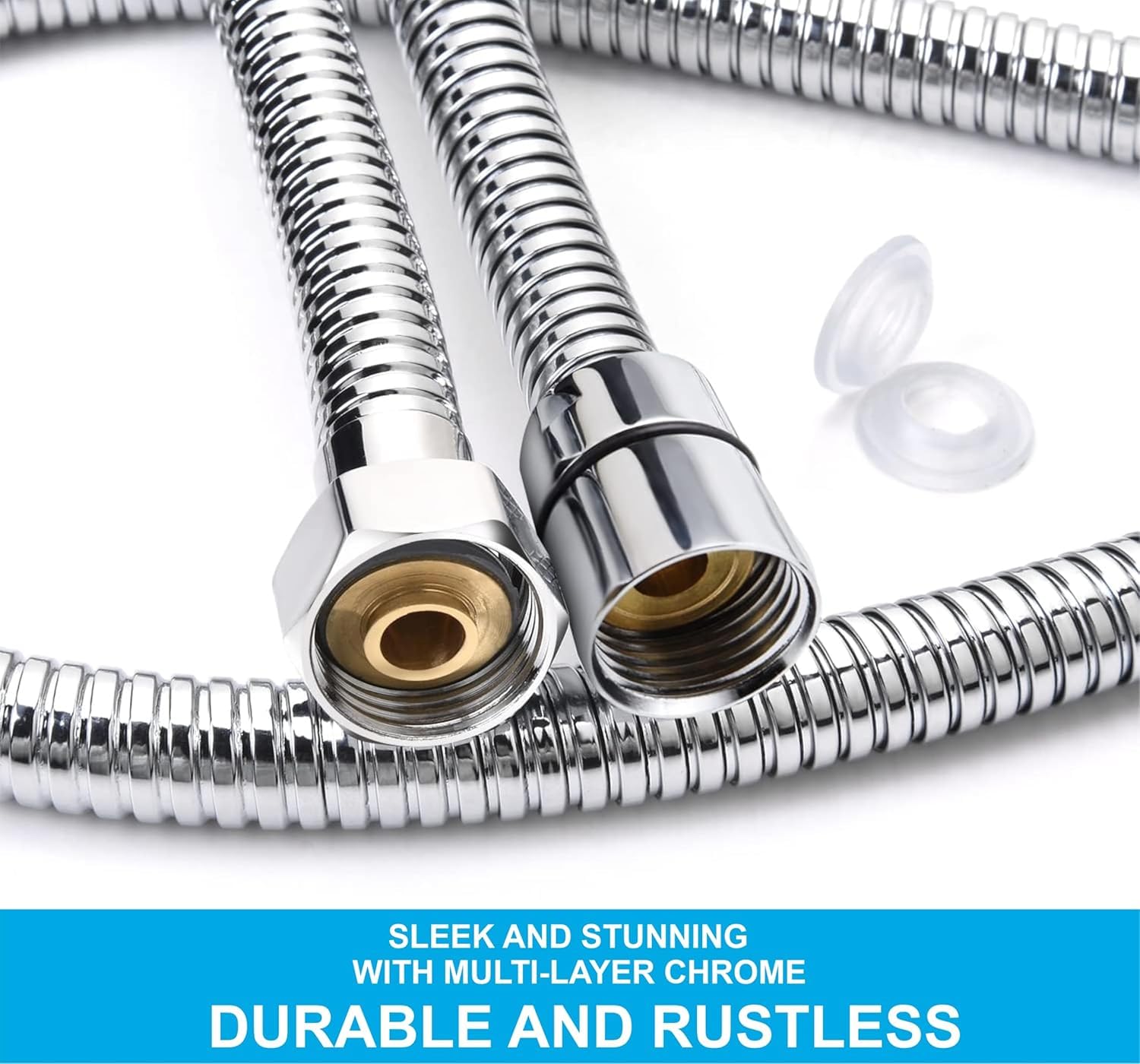 Stainless Steel Shower Hose Pipe -  1 Meter Silver - Fossa Home 