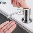 Soap Dispenser with 101 cm Extension Hose, Stainless Steel Sink Dispenser Kitchen, Built-in Detergent Dispenser from Top Fillable for Kitchen Sinks (Silver) Fossa Home