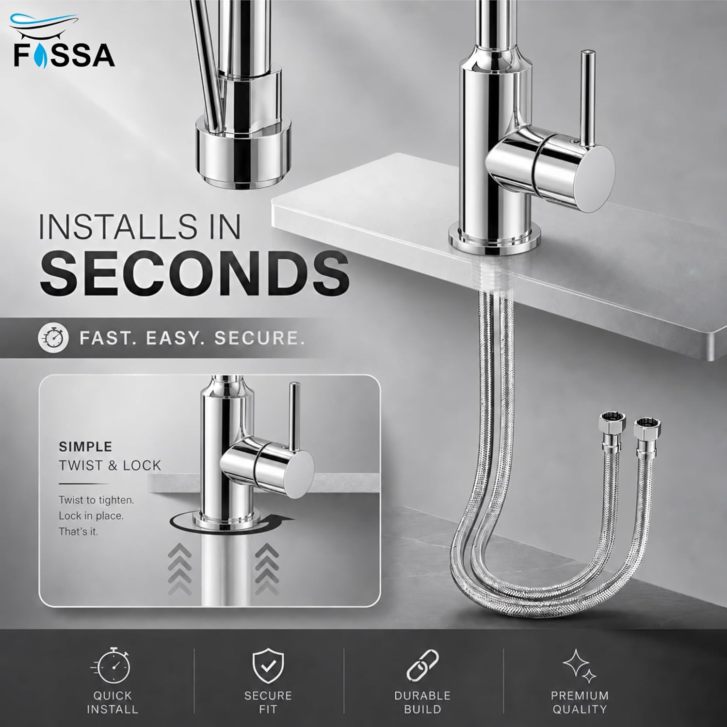 tainless Steel Body
Strong build with modern silver finish
