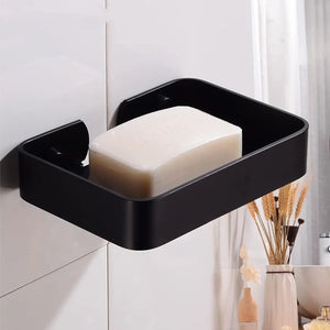 square stainless steel wall mounted soap dish black bathroom accessory