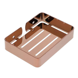 square stainless steel wall-mounted soap dish rose gold bathroom accessory