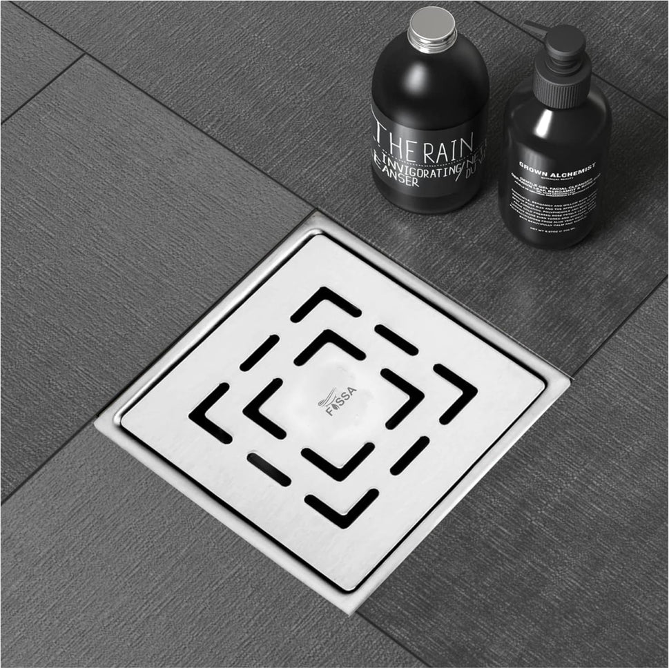 Stainless Steel Floor Square Drain / Jali tagged "Square Floor