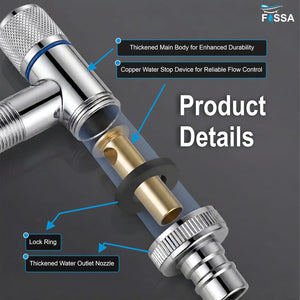 Silver Finish Stainless Steel Laundry Faucet Angle Valve for Smooth Water Flow Control