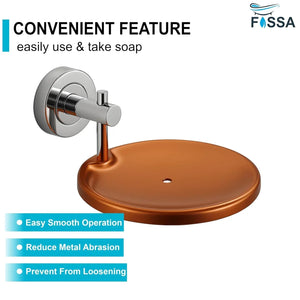 Round Stainless Steel Wall Mounted Soap Dish – silver + Rose Gold - Fossa Home 