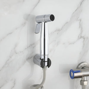 Steelo Stainless Steel Health Faucet with Flexible ABS Spring Hose Pipe - 1 Metar Silver - Fossa Home 