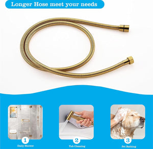 Stainless Steel Shower Hose Pipe -  1 Meter Gold - Fossa Home 