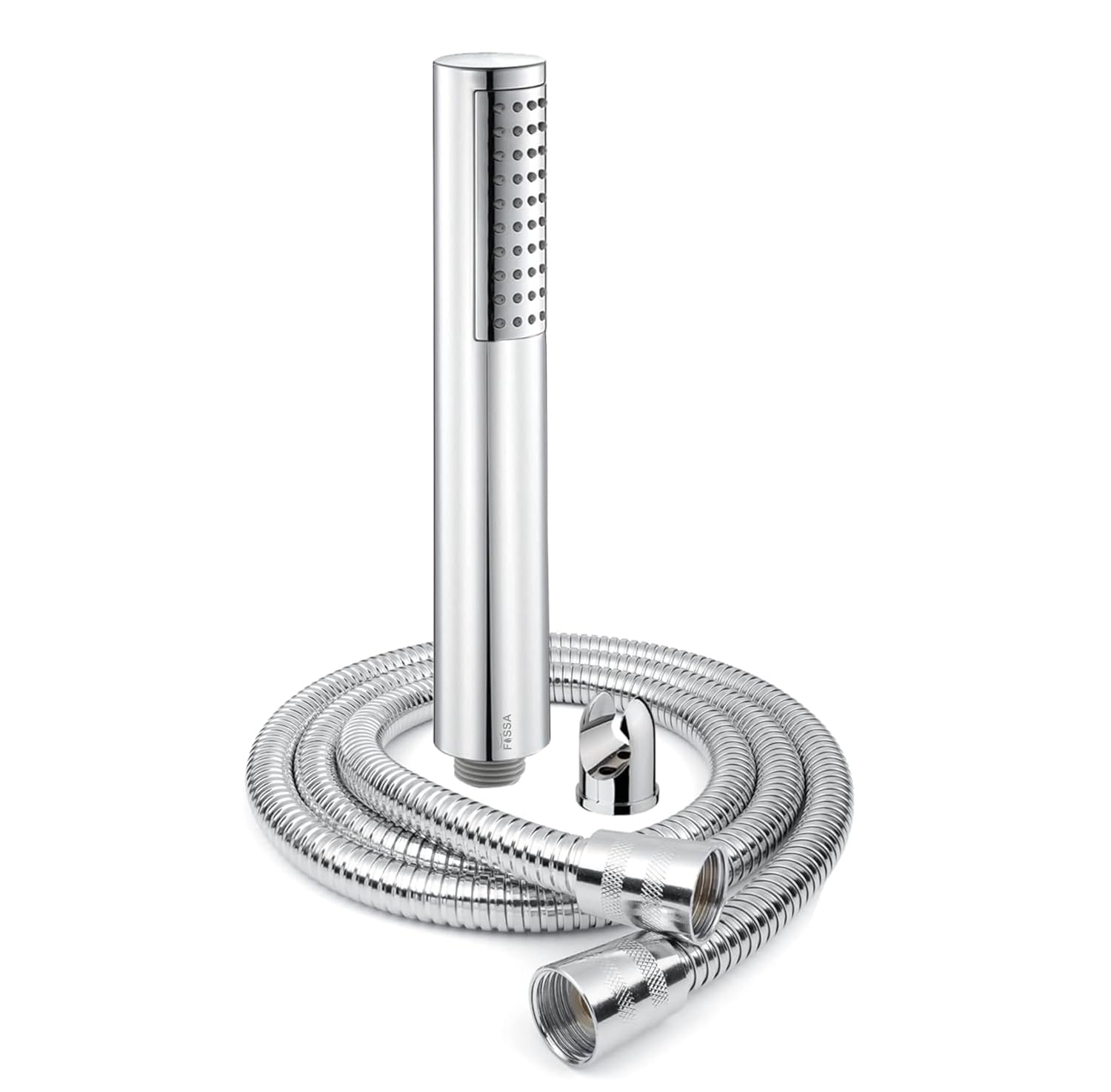 Stainless steel hose provides reliable flexibility and durability.