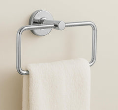 Fossa Stainless Steel Square Towel Ring for Bathroom, Napkin Holder for Wash Basin, Napkin Holder Chrome Finish (Silver)