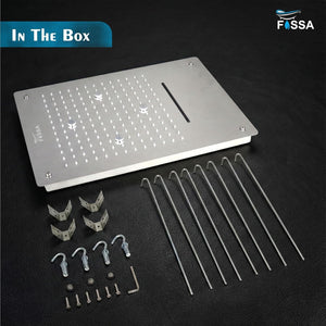 rectangular overhead shower with three water flow modes mist rain waterfall