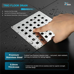 square floor drain 5x5 inch stainless steel bathroom drainage