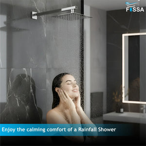 Ultra (6x6 Inches) 304- Grade Stainless Steel Chrome Finish Overhead Shower Without Arm - Fossa Home 