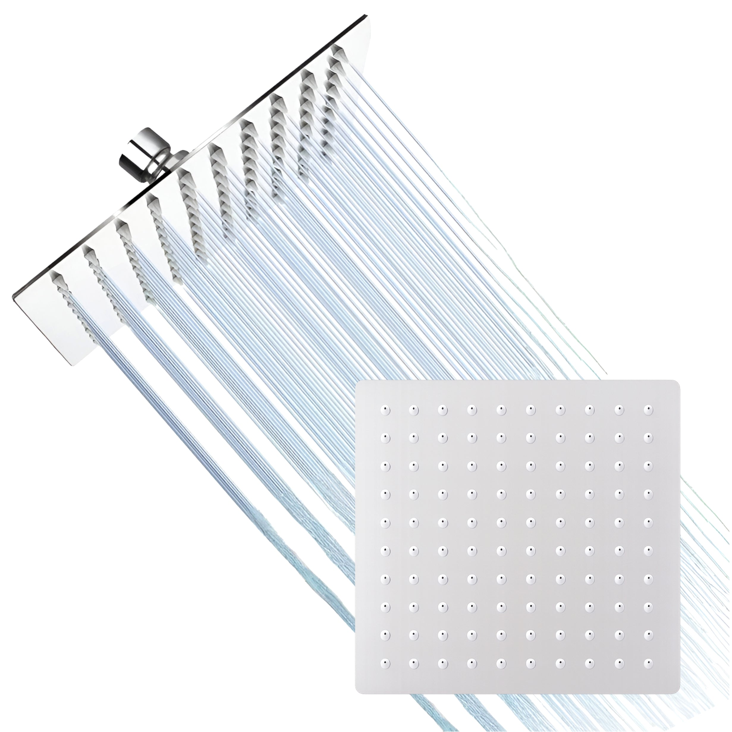 Ultra 8x8 inch square rain shower head for overhead bathroom 