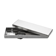 Fossa 12"x4" Shower Marble Tile Brushed Drain Side Hole Rectangular Floor Drain with Accessories Marble Tile Hole Pattern Cover Grate Removable304 Stainless Steel SCD-1704A1 (12 inch)