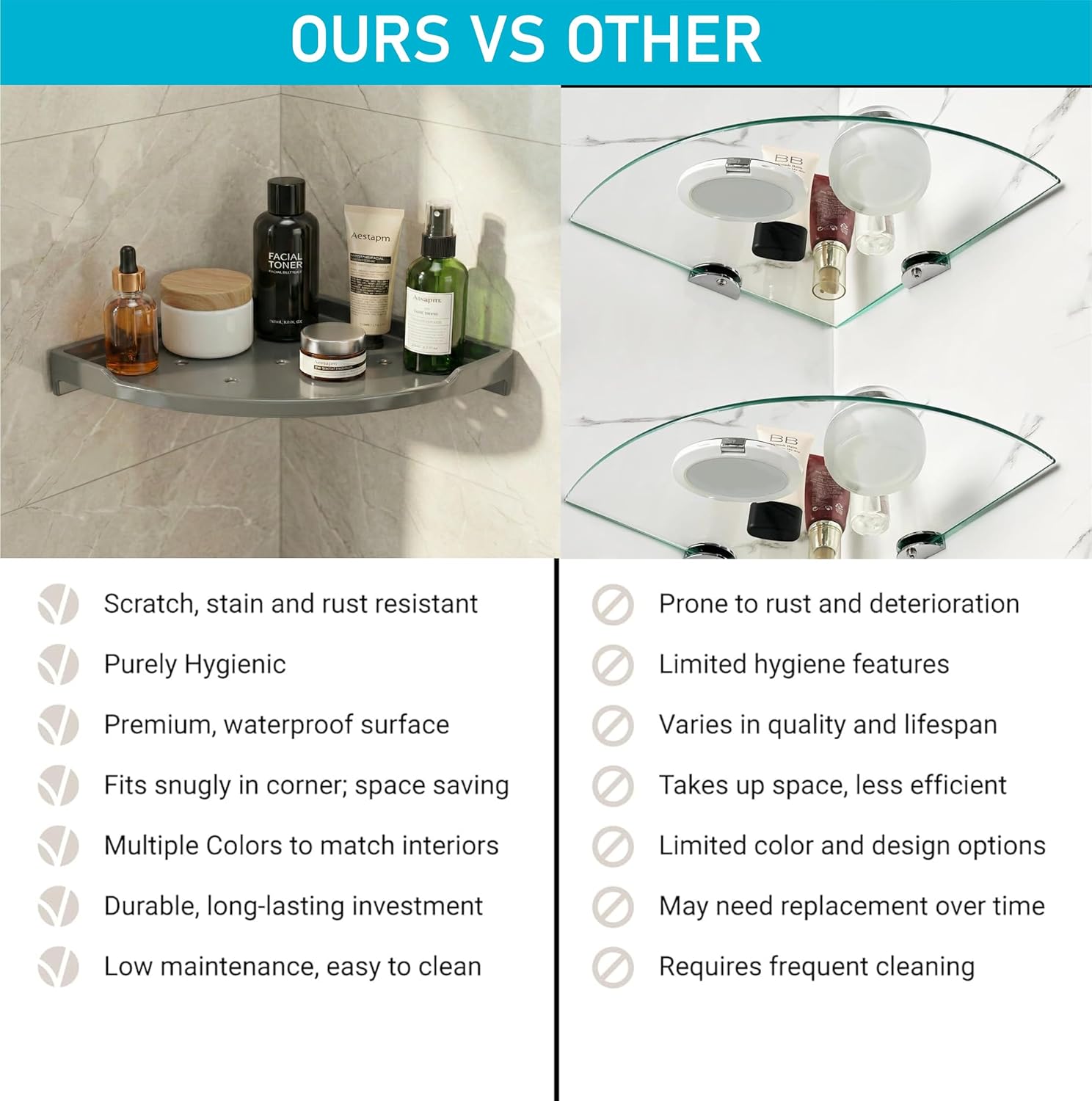 Durable, Elegant & Easy to Clean Bathroom Organizer