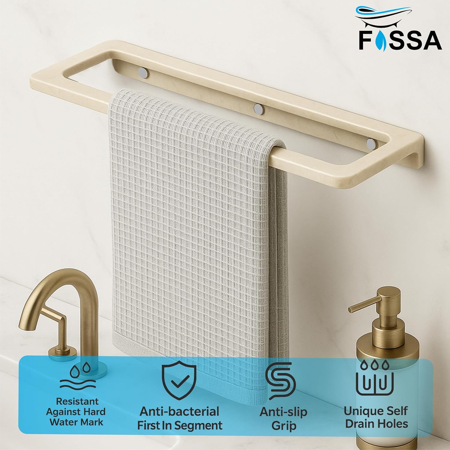 Fits neatly on the wall and saves bathroom floor space.