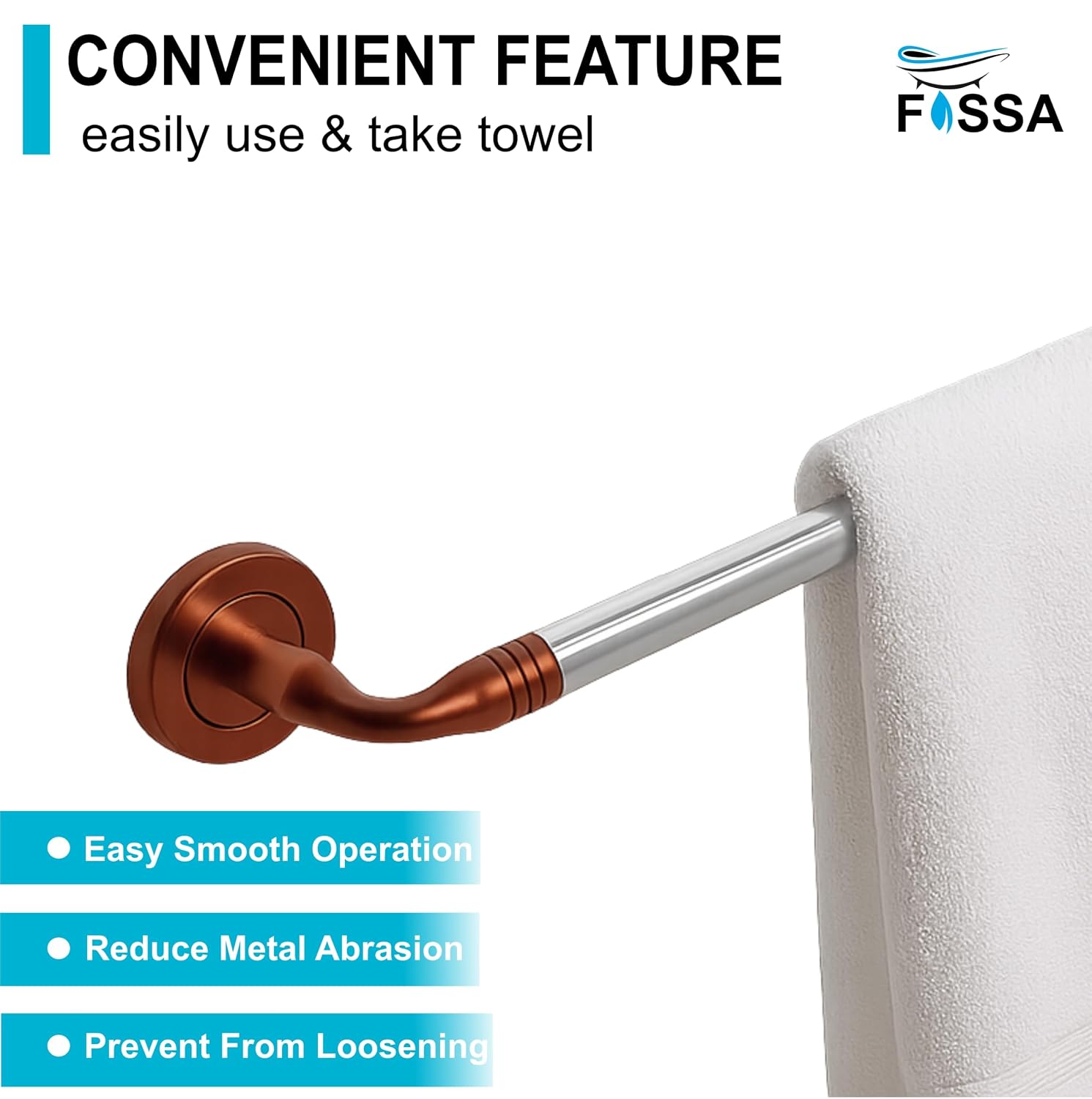Space-saving wall mounted design keeps towels organized and easy to access.