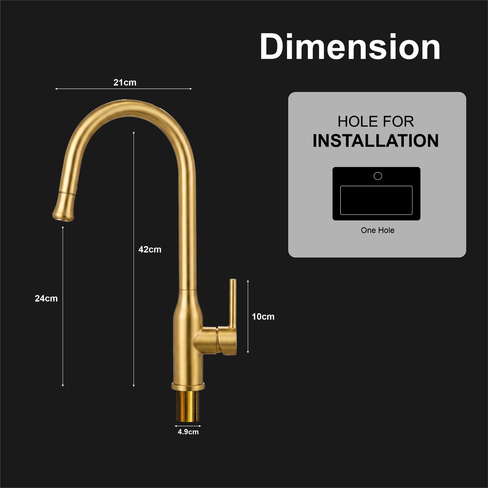 Omega Single-Flow 360° Hot & Cold 304 Stainless Steel Kitchen Mixer Faucet gold