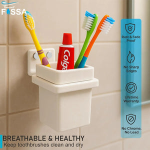 modern bathroom white brush holder unbreakable abs square design