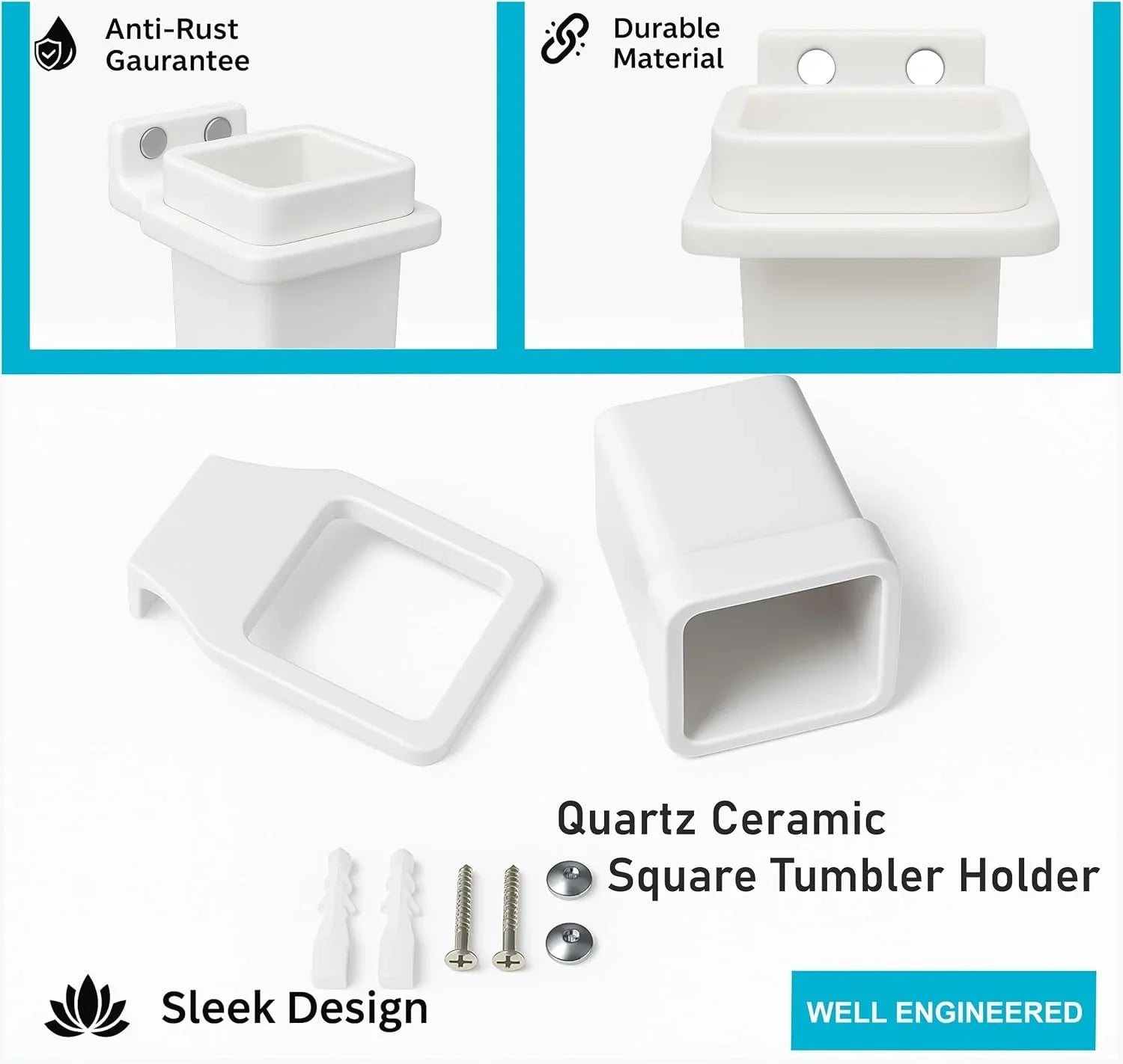 white color brush holder abs ceramic finish durable bathroom accessory