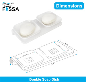 abs unbreakable double soap dish white rectangular ceramic finish for bathroom