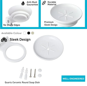 bathroom soap dish white abs material with ceramic finish