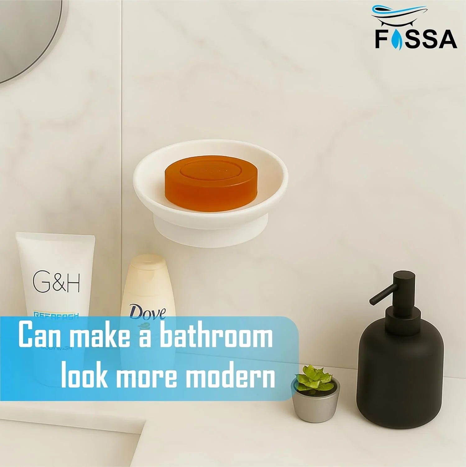 modern bathroom white soap dish unbreakable abs round design