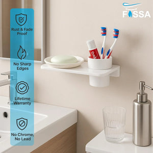 white round soap dish with toothbrush holder abs ceramic finish design