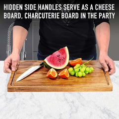 Wood Cutting Boards for Kitchen, Large Charcuterie boards, Reversible Wooden Chopping Board - Fossa Home 