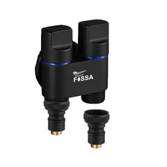 Fossa Shower Diverter Valve,Two Outlets Dual Control Washing Machine Tap Triangular Adapter Valve Spare Parts for Toilet, Bidet, Shower, Sink, (Chrome Finish) Black with Nozzle
