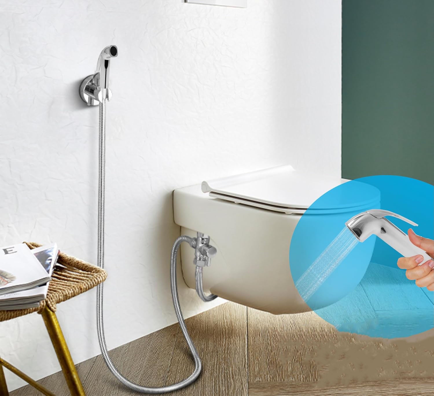  Atom health faucet with stainless steel for hygienic bathroom use