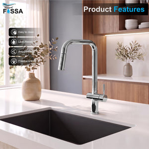 Cacia dual-mode kitchen tap offering two water spray patterns with a flexible pull-out design for everyday washing